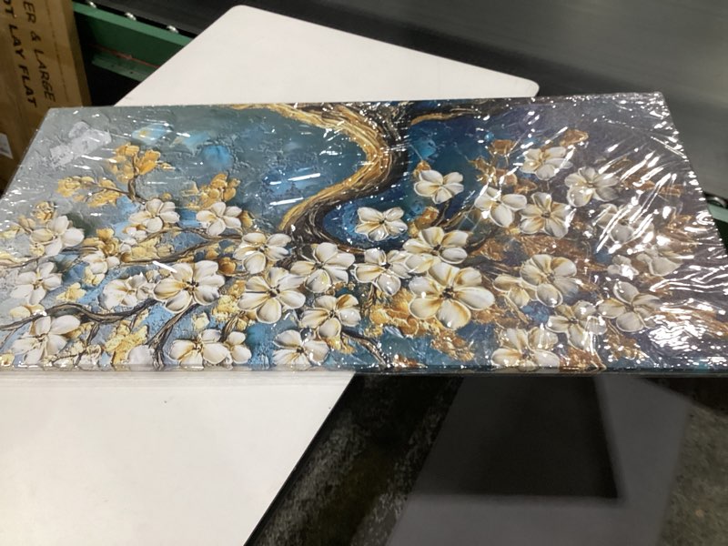 Condition photo showing New/Like New for SERIMINO Gold Tree of Life Large Wall Art, Abstract Tree Oil Painting Art Prints, Cherry Blossom Flower Canvas Art Wall Decor, Modern Aesthetic Wall Pictures for Living Room Bedroom Office 24"X48" 48"L x 24"W Spiritual Gold Tree