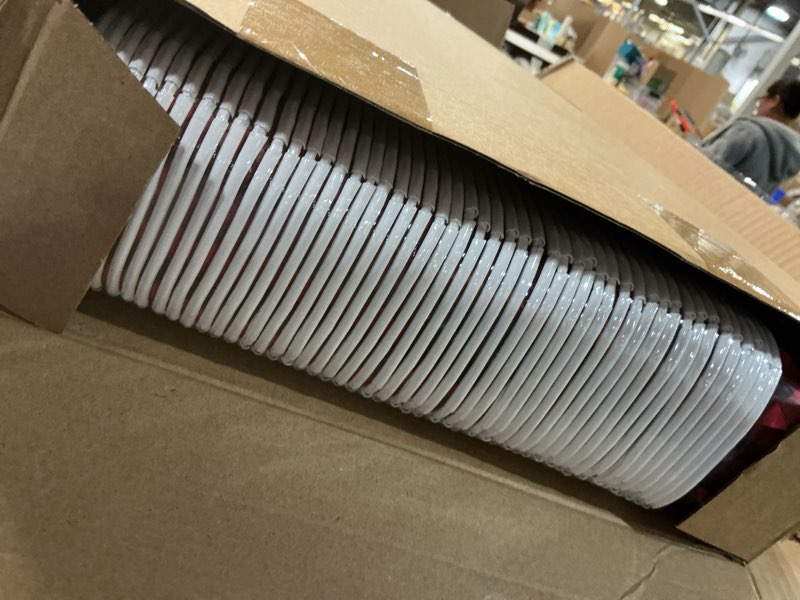 Condition photo showing New/Like New for 100 Sets Christmas Paper Loaf Pan 6.3 x 2.2 x 2.2 Inch Mini Disposable Bread Pans with Clear Plastic Bags and Ties Rectangle Baking Mold Loaf Containers for Bread Cake Baking (Plaid Style) 100 Plaid Style