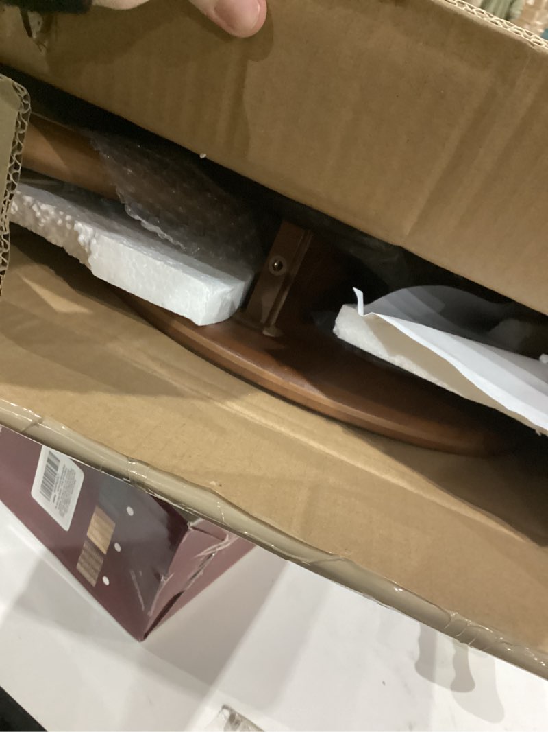 Klabelle Side Table with Pedestal - Adjustable Height C Shaped End Tables for Small Spaces, Couch, B