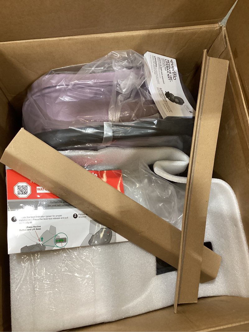 Condition photo showing Good Condition for evenflo revolve180 litemax nxt rotational infant car seat with sensorysoothe (agate purple)
