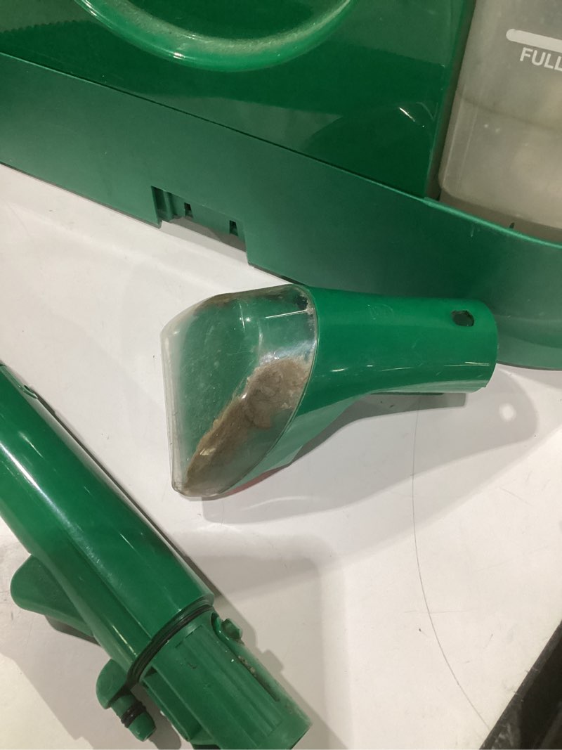 Condition photo showing As Is for (used, not tested, incomplete parts)bissell little green pet deluxe portable carpet cleaner and car/auto detailer, 3353, gray/blue little green deluxe