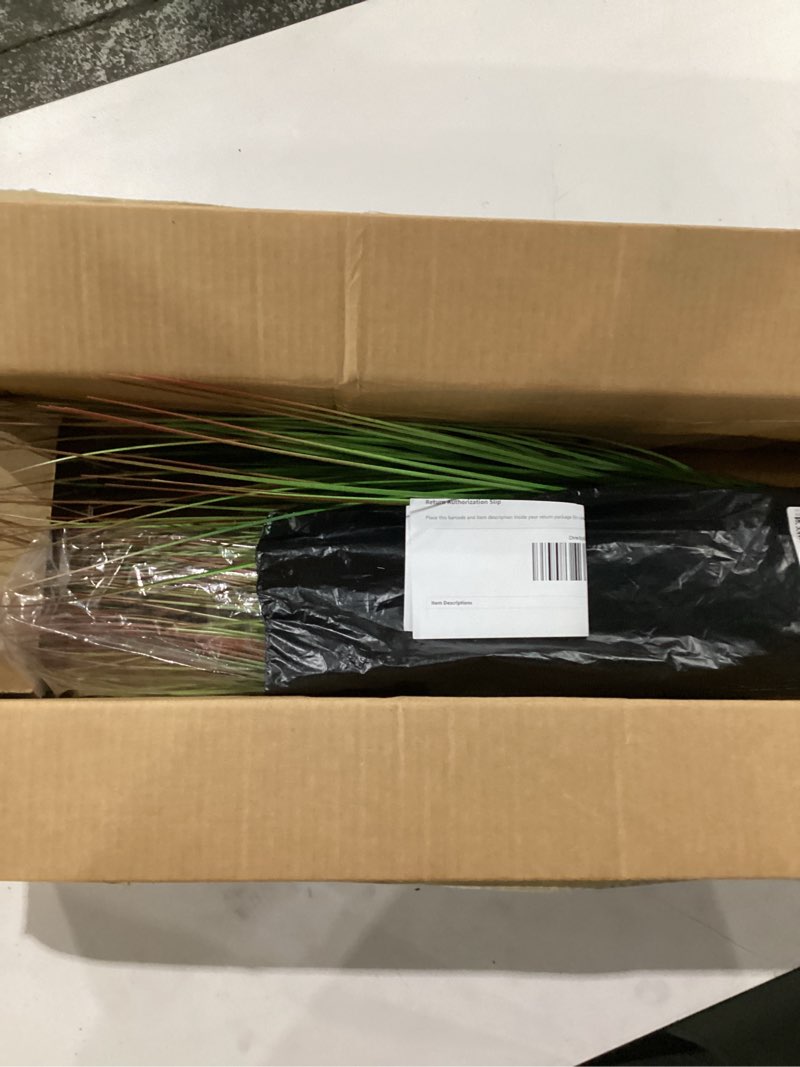 Condition photo showing Good Condition for 8pcs 27" outdoor artificial plants faux onion grass artificial tall grass plants outdoor faux fake grass greenery fake shrubs plant (8, green)