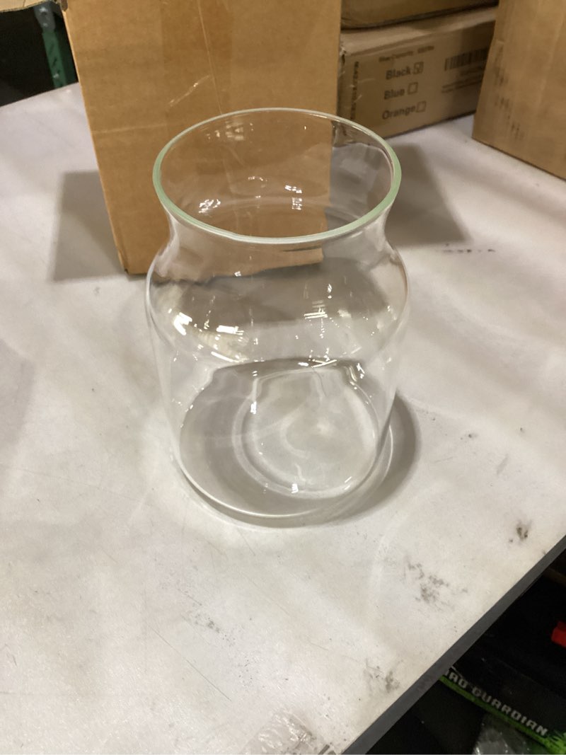 Condition photo showing Good Condition for Clear Glass Vase, Large Flower Vase, 8-inch Glass Flower Vase for Plants, Wide Mouth Vase for Home, Wedding, Living Room, Dining Table