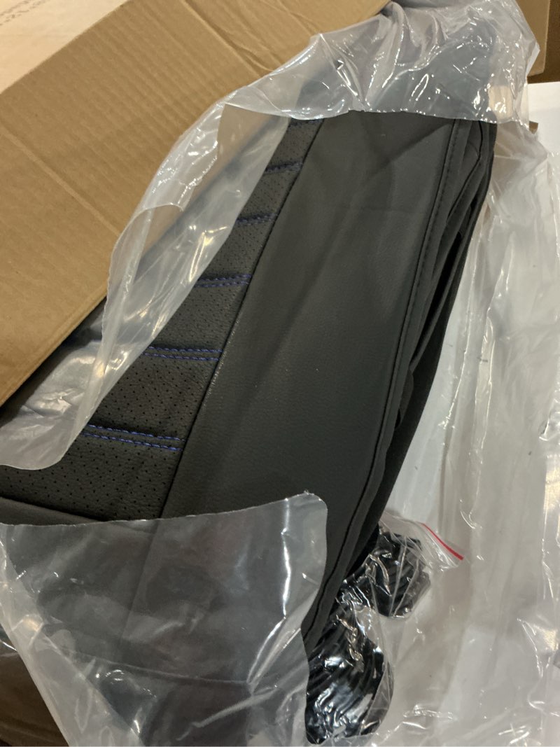 Condition photo showing Good Condition for mingbron leather car seat covers full set, universal faux leather car seat covers 5 seats, automotive seat covers for most sedans suvs trucks, front and rear seat covers,wine red blue 5 seat covers (front & rear)