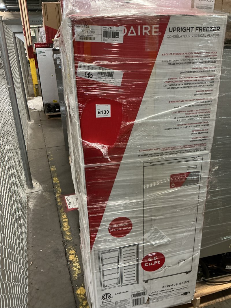 Condition photo showing As Is for Frigidaire 6.5 Cu. ft. Upright Freezer