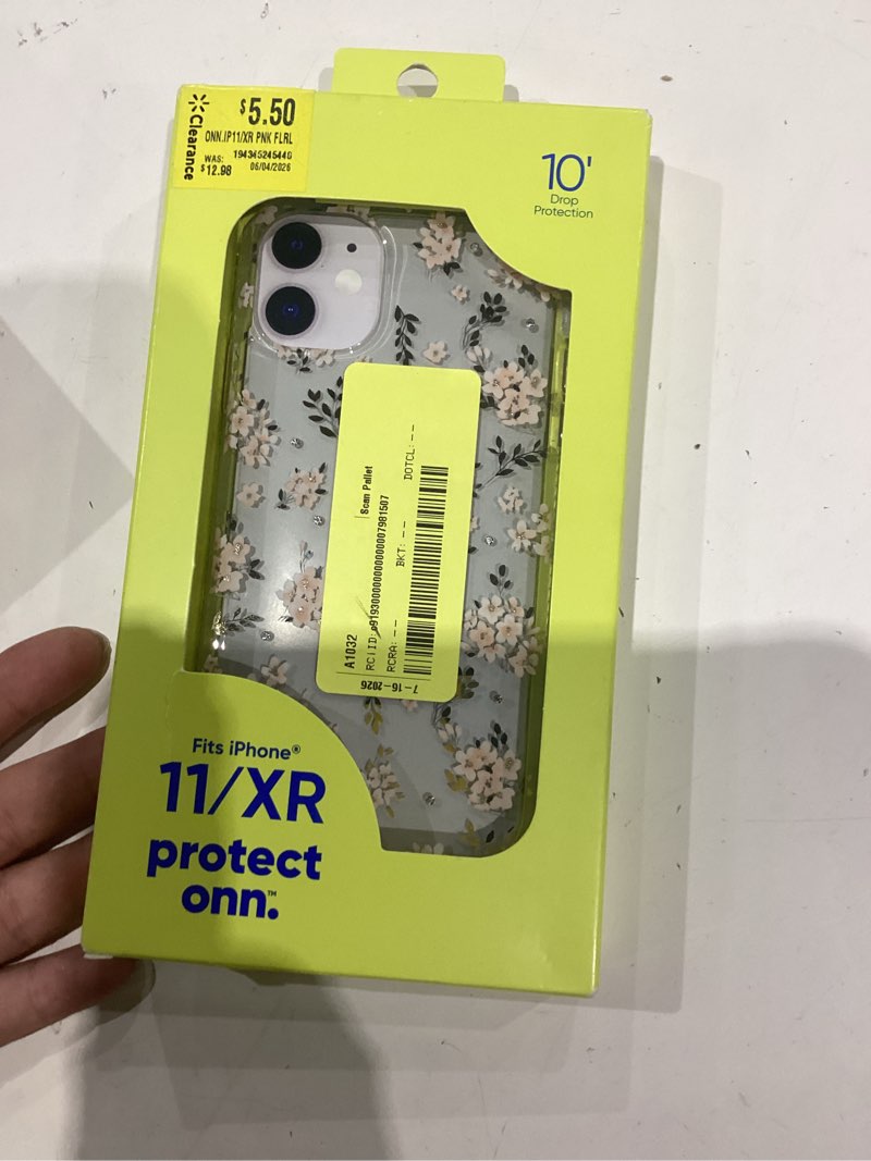 Condition photo showing As Is for iphone 11 /xr case protect onn clear with floral pattern