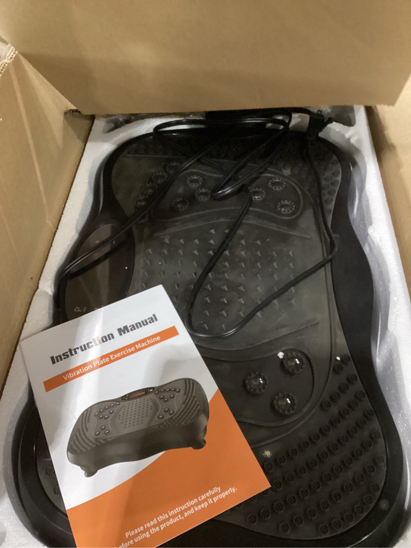 Condition photo showing Good Condition for Vibration Plate Exercise Machine, 130 Levels Full Body Workout Vibrating Plate for Lymphatic Drainage Weight Loss, 450 Lbs Capacity Shake Fitness Platform with Resistance Bands Bluetooth for Women Men