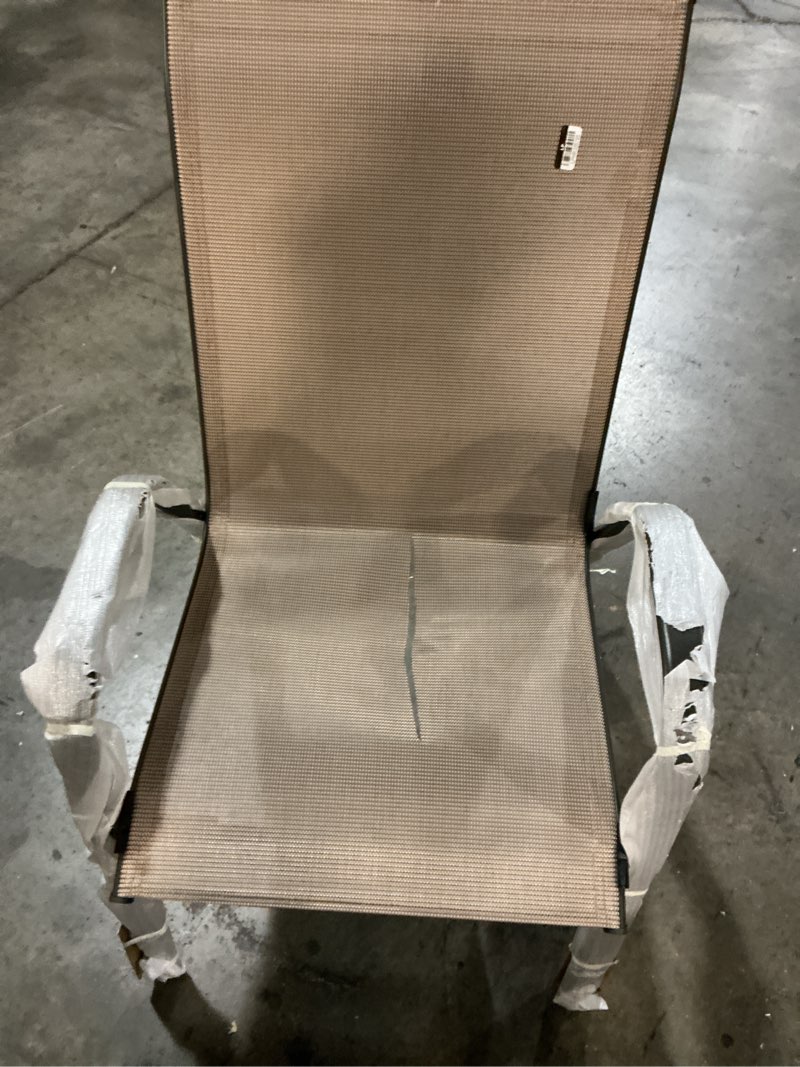 Condition photo showing As Is for sling stacking chair tan/black - room essentials™