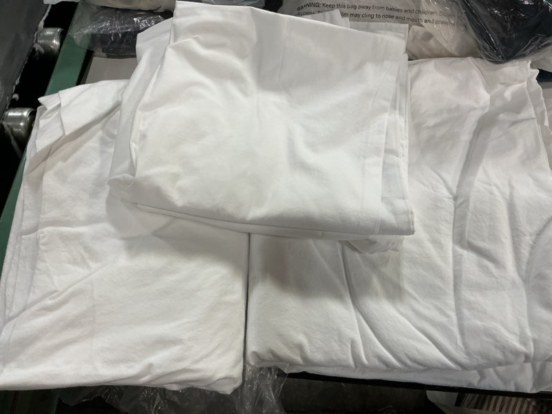 Condition photo showing Good Condition for quince organic crisp percale sheet set king size white 