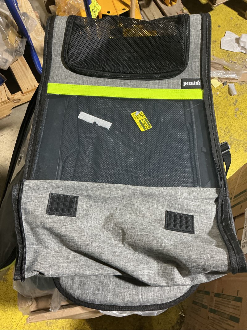 Condition photo showing Good Condition for pecute cat backpack carrier expandable , foldable pet backpack for cats & small dogs up to 11lbs, with 4-side breathable mesh, multi-entry & lockable zippers for travel, hiking, camping - hands free, grey l-mesh window