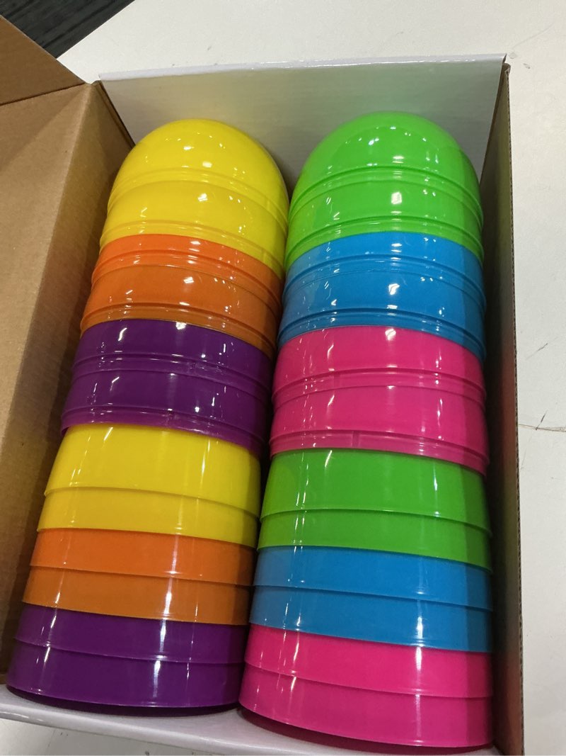 Condition photo showing New/Like New for 12 pcs jumbo easter eggs 6 inch giant plastic bright solid easter eggs assorted colors large fillable easter egg for easter party favor easter eggs hunt easter basket stuffers fillers classroom prize 12 colorful jumbo eggs