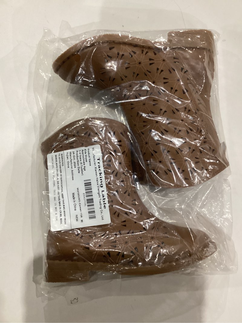 Condition photo showing As Is for BMCiTYBM Toddler Cowboy Boots Western Cowgirl Boots Boys Girls Mid Calf Square Toe Riding Walking Shoes 6 Toddler 1-camel