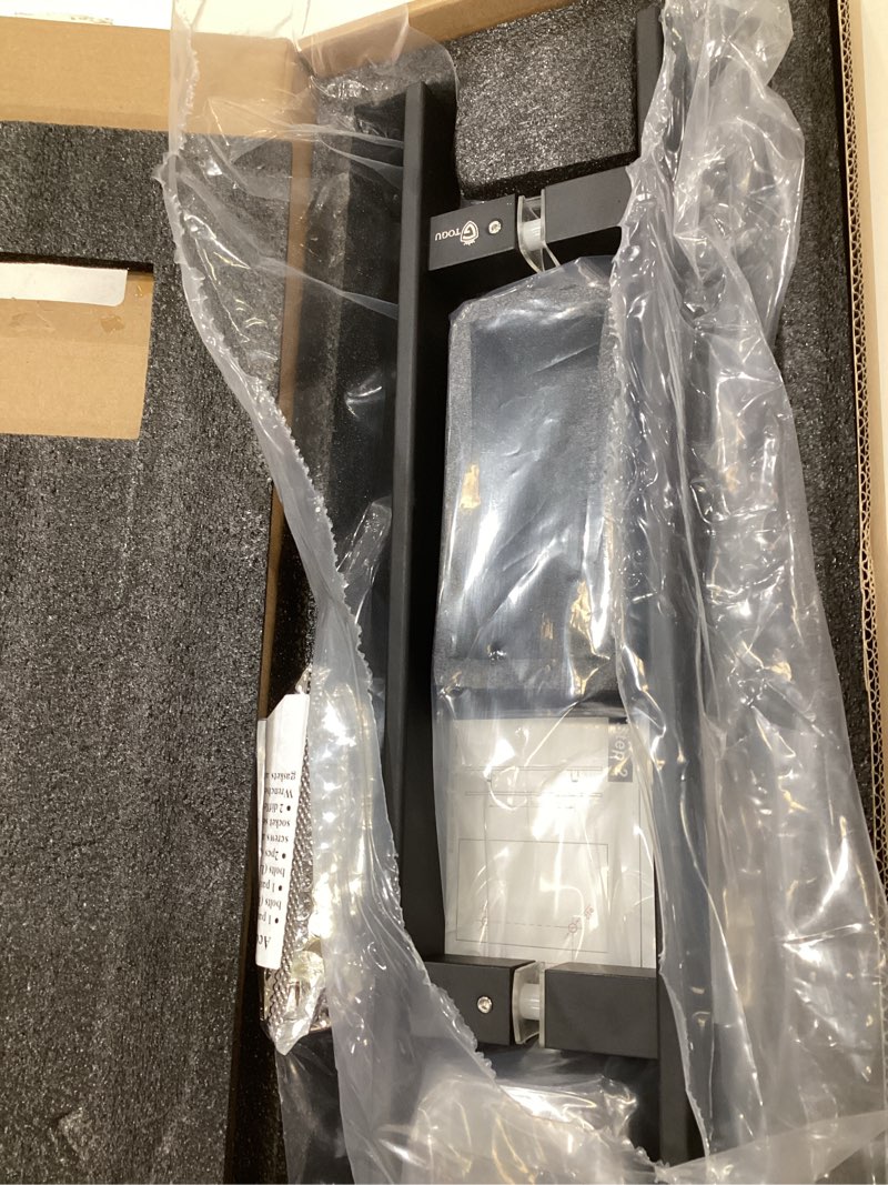 Condition photo showing As Is for togu tg-6018 18 inches solid standoffs heavy-duty commercial grade-304 stainless steel push pull door handle/barn door pull handle/glass pulls, matte black finish 18 in (length)/1.57 x 0.39 in (front x side)