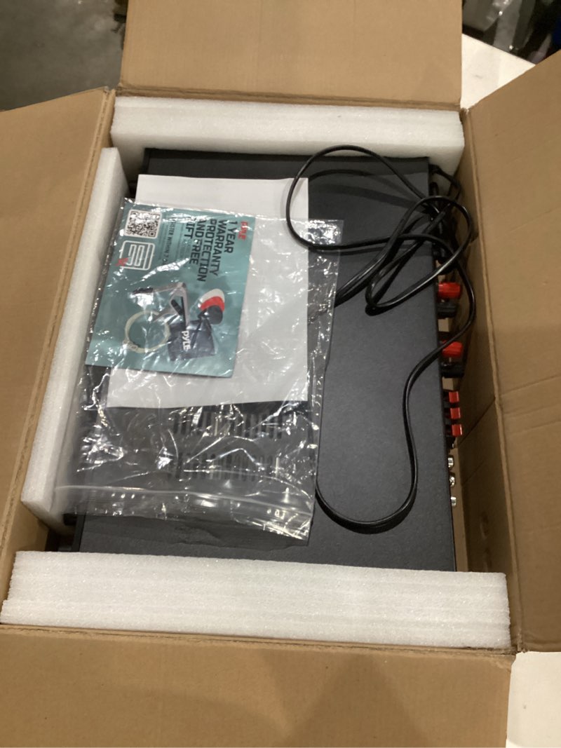 Condition photo showing Good Condition for pyle bluetooth home theater amplifier - 200 watts into 5 channels with subwoofer out, wireless streaming, usb/sd with mp3 player, rca input, fm radio, lcd display - pda7bu