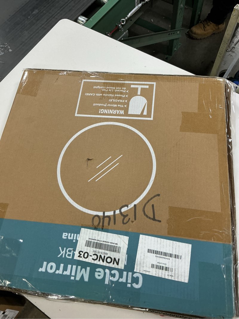 Condition photo showing New/Like New for Sweetcrispy 20in Round Bathroom Mirrors for Wall, Bathroom Mirrors for Over Sink, Wall Decor for Bathroom, Entryway, Bedroom, Vanity, Classical Black Classical Black 20.2"L x 20.2"W Round