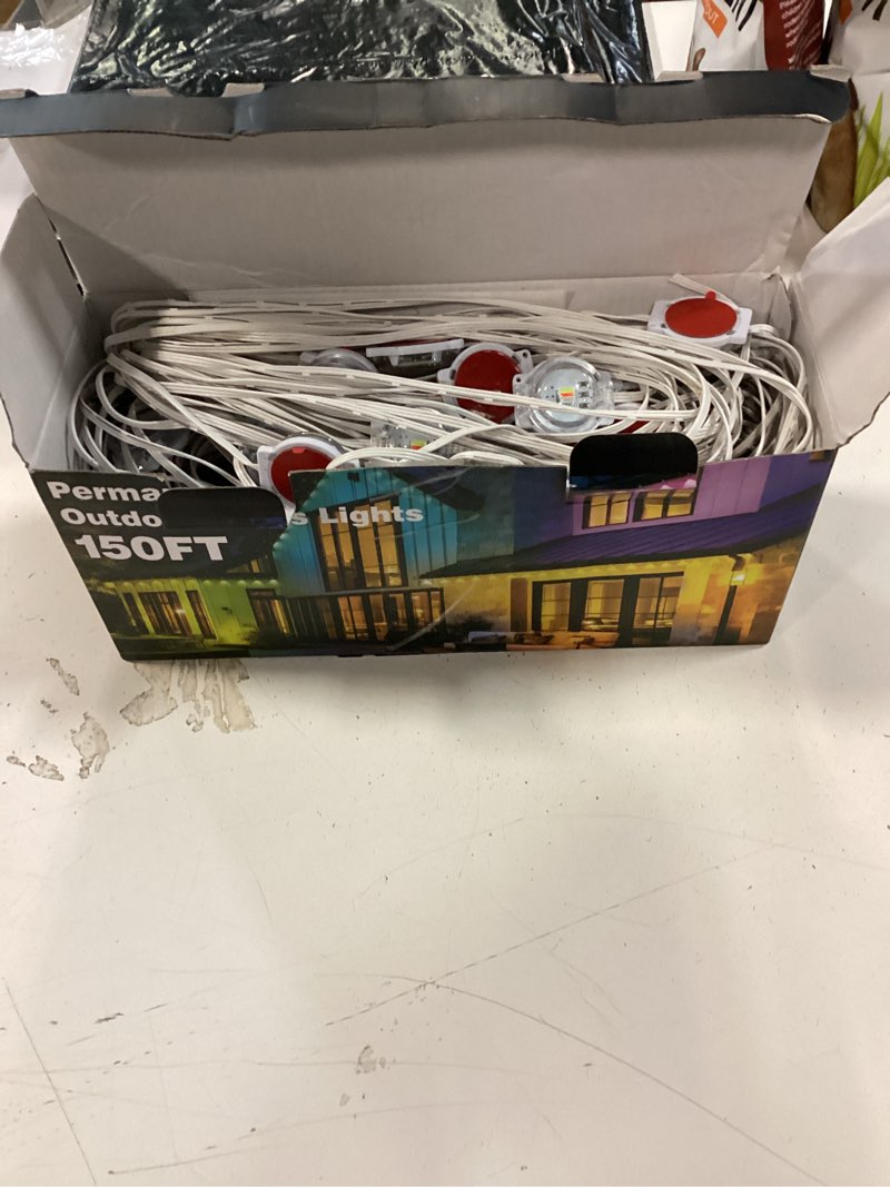 Condition photo showing Good Condition for 150FT Permanent Outdoor Lights Waterproof, Smart RGB Eaves Lights with App/Remote Control, DIY Scene Modes, LED Outdoor Lighting for Christmas Holidays Daily Party House Roof Lighting