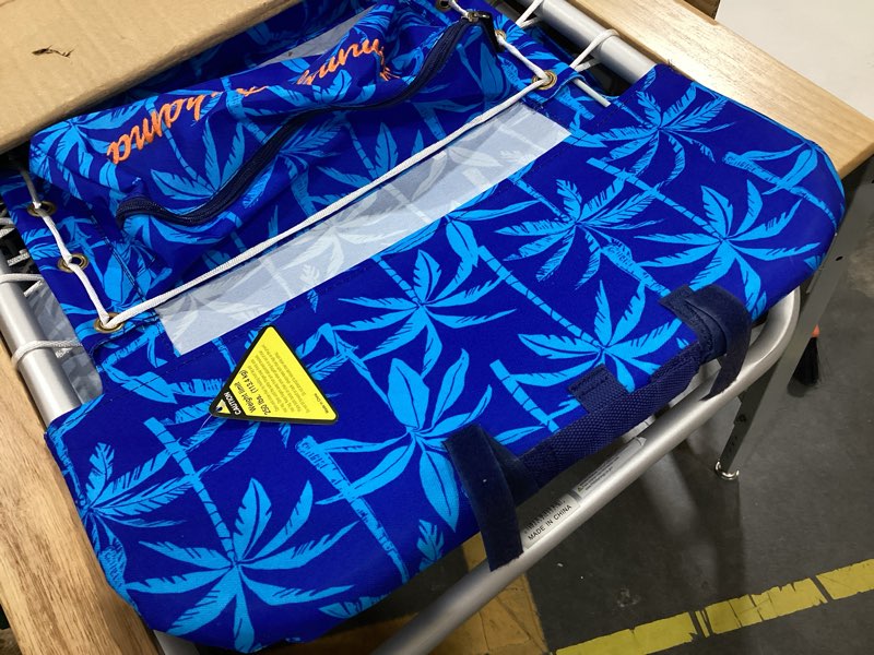 Condition photo showing Good Condition for tommy bahama hi-boy 17" seat height 4-position lace-up suspension folding beach backpack chair blue palms 2-pack