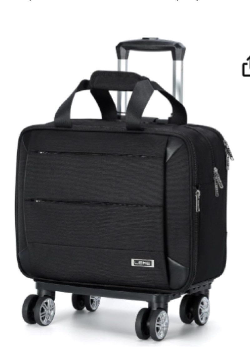 Lekebobor Rolling Laptop Bag Rolling Laptop Briefcase on Wheels for Women/Men Fits Up to 15.6Inch Rolling computer Bags Water Resistant for Travel Work and Business, Black, BP24012