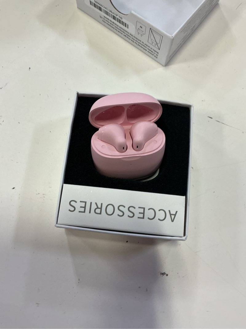 Condition photo showing Good Condition for wireless earbuds, bluetooth 5.4 headphones in ear with noise cancelling mic, bluetooth earbuds stereo bass, ip7 waterproof sports earphones, 32h playtime usb c charging ear buds pink for android ios