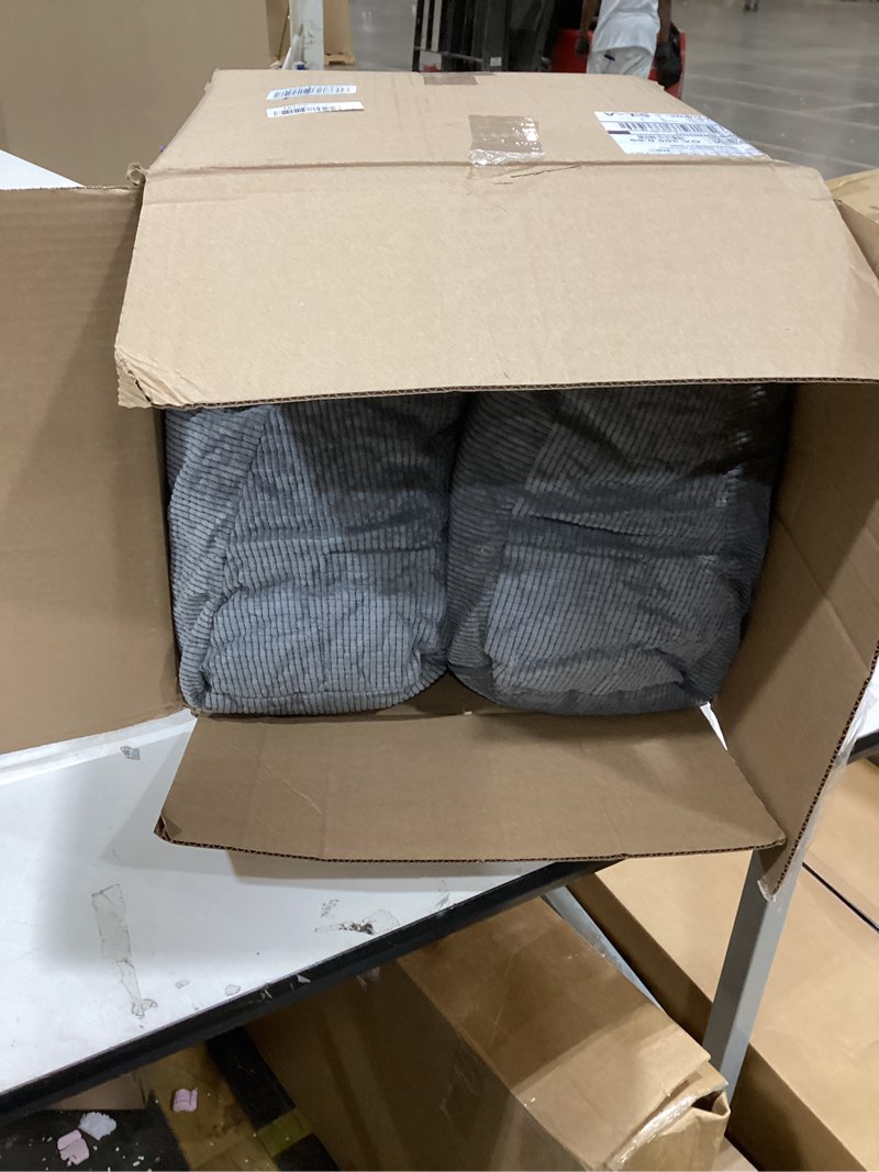 Condition photo showing As Is for Headboard Pillow Queen, Triangle Pillows for Headboard, Head Board Backrest Wedge Pillow for Reading Sitting Working, Daybed Pillows with Removable Cover for Bed Dorm Sofa, Dark Grey Dark Grey Queen