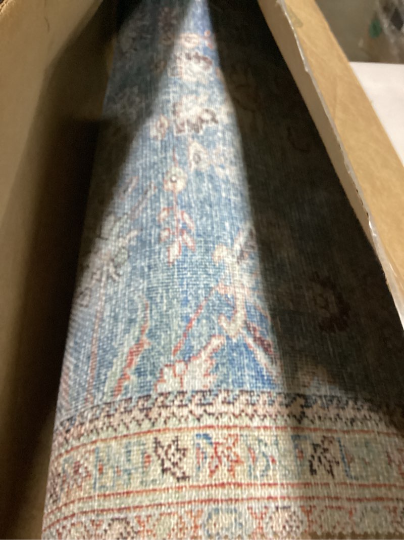 Condition photo showing As Is for loloi margot collection mat-06 denim/multi 2'-3" x 3'-9" accent rug feat. cloudpile, no-shed easy clean large patterned area rug for living room, bedroom, dining area denim / multi 2'3" x 3'9" (rectangular)