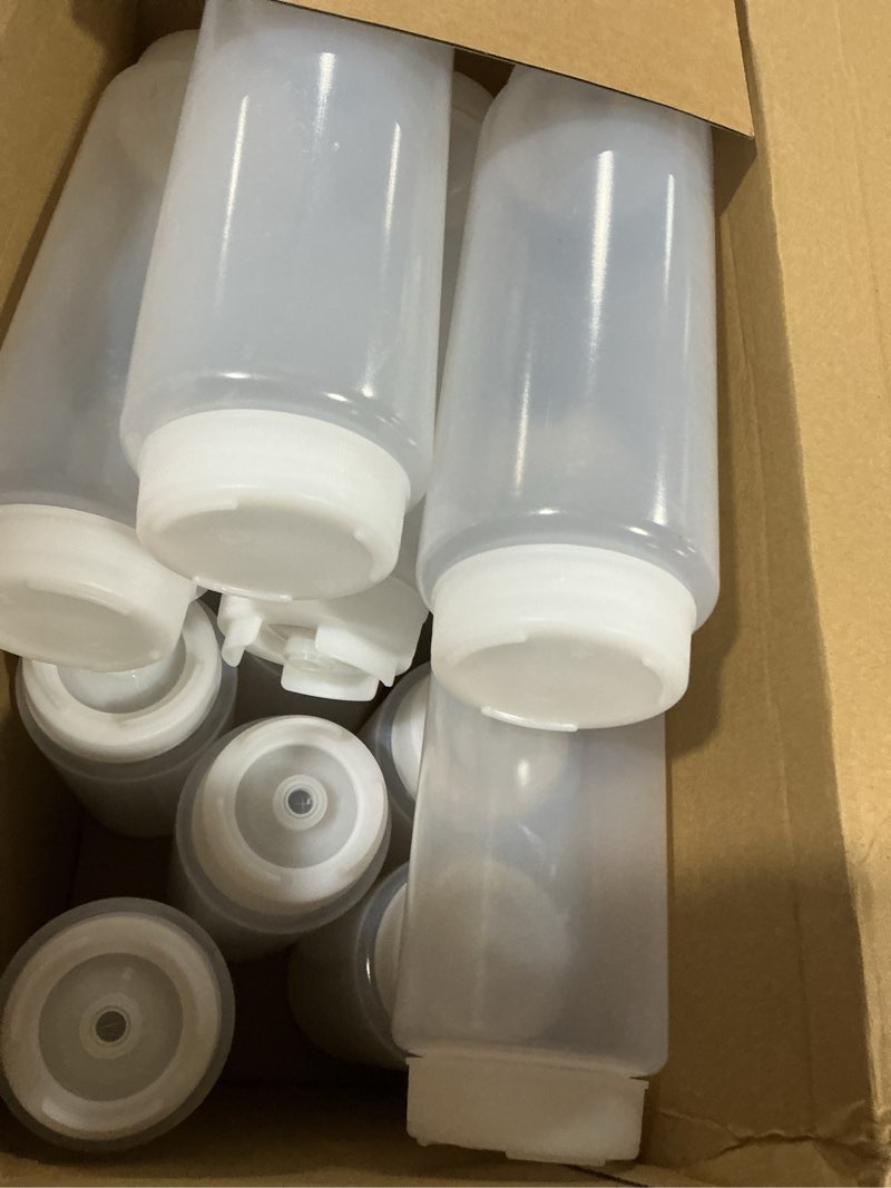 Condition photo showing Good Condition for 16 pcs 32 oz condiment squeeze bottles restaurant plastic sauces squeeze ketchup dispenser inverted refillable large clear dressing bottles for restaurant kitchen catering 16 32 oz