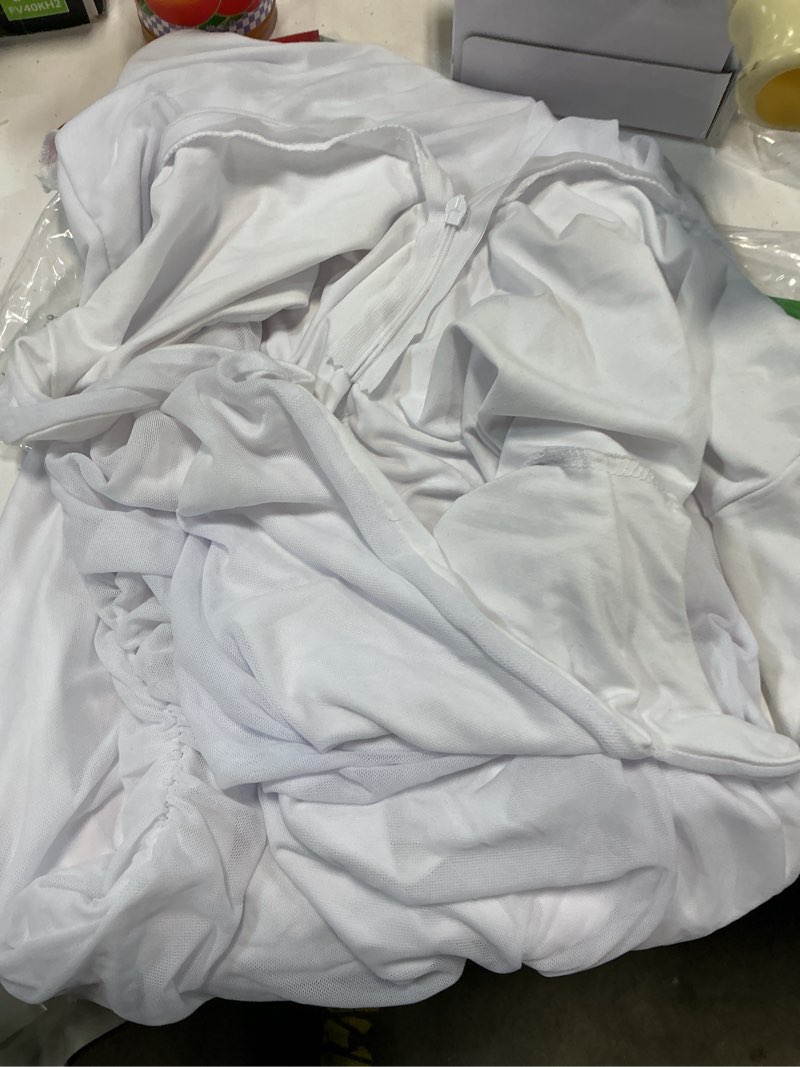 Condition photo showing As Is for boriflors women's sexy ruched bodycon midi dresses square neck sleeveless ruffle hem club party tank dress small white