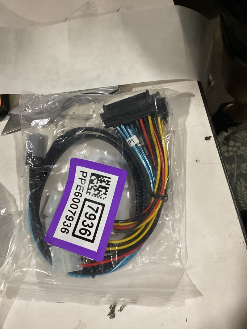 Condition photo showing New/Like New for mini sas to sas cable internal breakout cable sff-8087 to sff-8482 with 4x molex power connectors for raid controller to hard drive 3.3ft 3.3 ft with ide power black