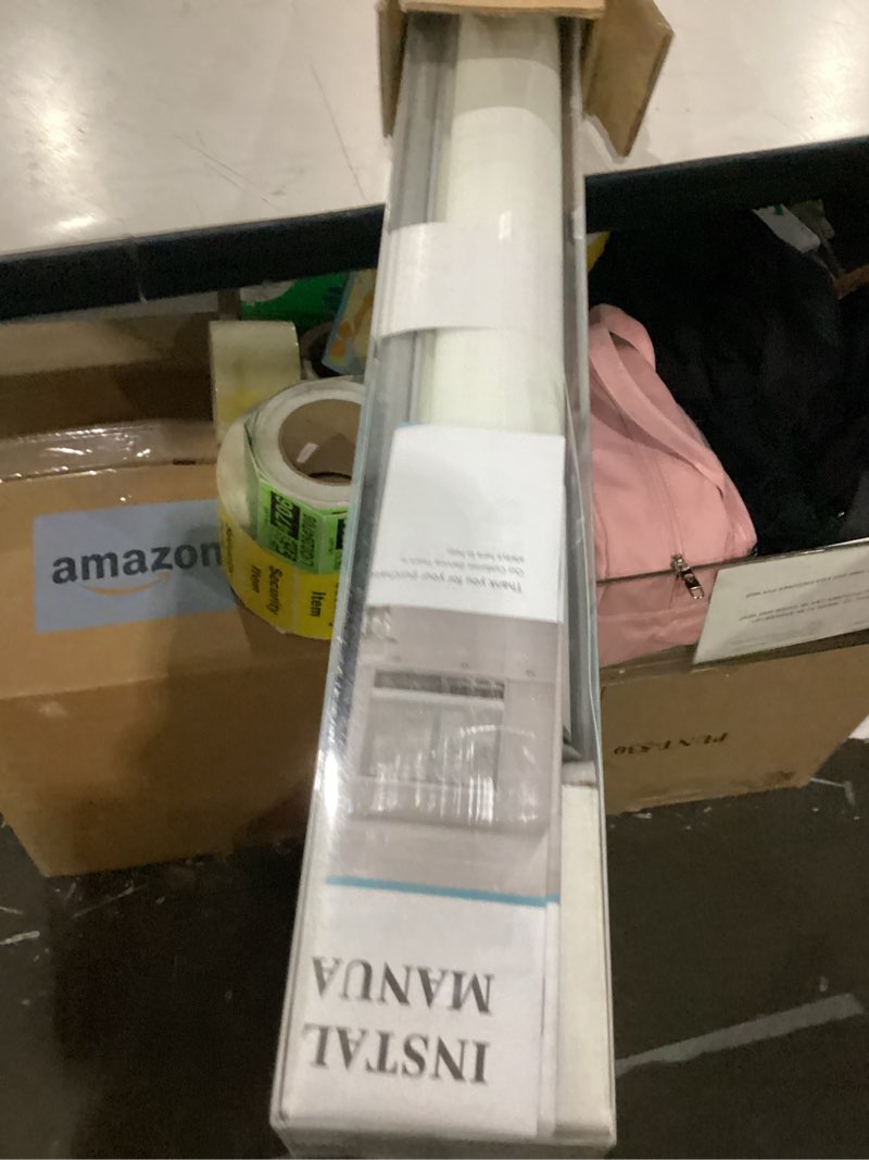 Condition photo showing New/Like New for changshade cordless fabric window roller shade, light blocking blinds for windows with thermal insulated, uv protection, full blackout roll up shades for home and office, 23" wide, beige rol23bg72c beige 23"w x 72"h