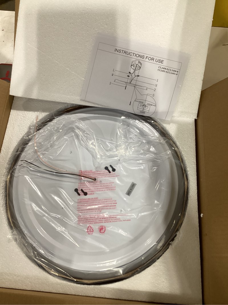 ANYLOVE 15 inch LED Flush Mount Ceiling Light Fixture,3000K 4000K 5001K Adjustable Ceiling Lights, F