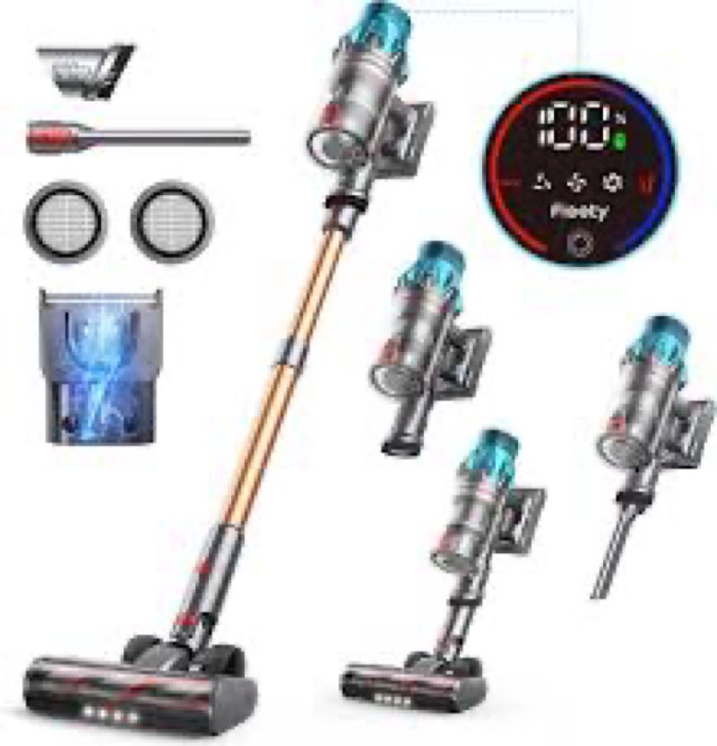 Cordless Vacuum Cleaner 550W/45Kpa, Stick Vacuum Cleaners 60 Mins Max Runtime with Charging Dock, Se