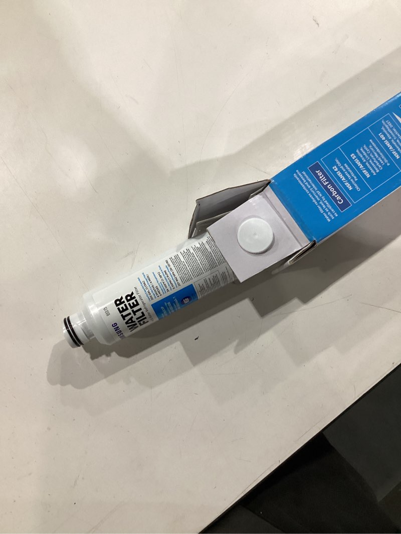 Condition photo showing New/Like New for samsung genuine filter for refrigerator water and ice, carbon block filtration for clean, clear drinking water, 6-month life, haf-cin/exp, 1 pack