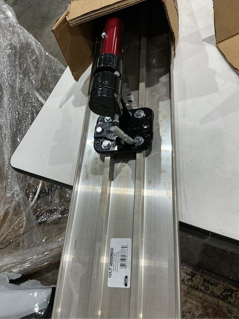 Condition photo showing As Is for qlt by marshalltown 48 inch magnesium bull float with rock-it 2.0 bracket, extruded magnesium alloy blade, round blade, made in the usa, mb48rr