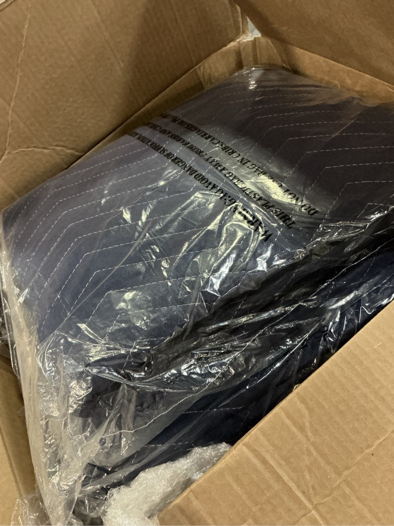 Condition photo showing Good Condition for 2 moving blankets 80"x 72" heavy duty packing blankets for shipping thick furniture wrapping for moving supplies professional quilted shipping 80x72 in 2 pack