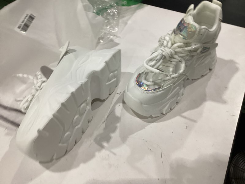 Condition photo showing New/Like New for comfortable and stylish women's running and walking sneakers - perfect for daily wear and exercise white 8