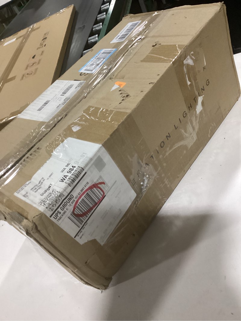 Condition photo showing Good Condition for Sea Gull Lighting 4450402-962 Denhelm Two Light Wall / Bath Vanity Style Lights, Brushed Nickel Fini