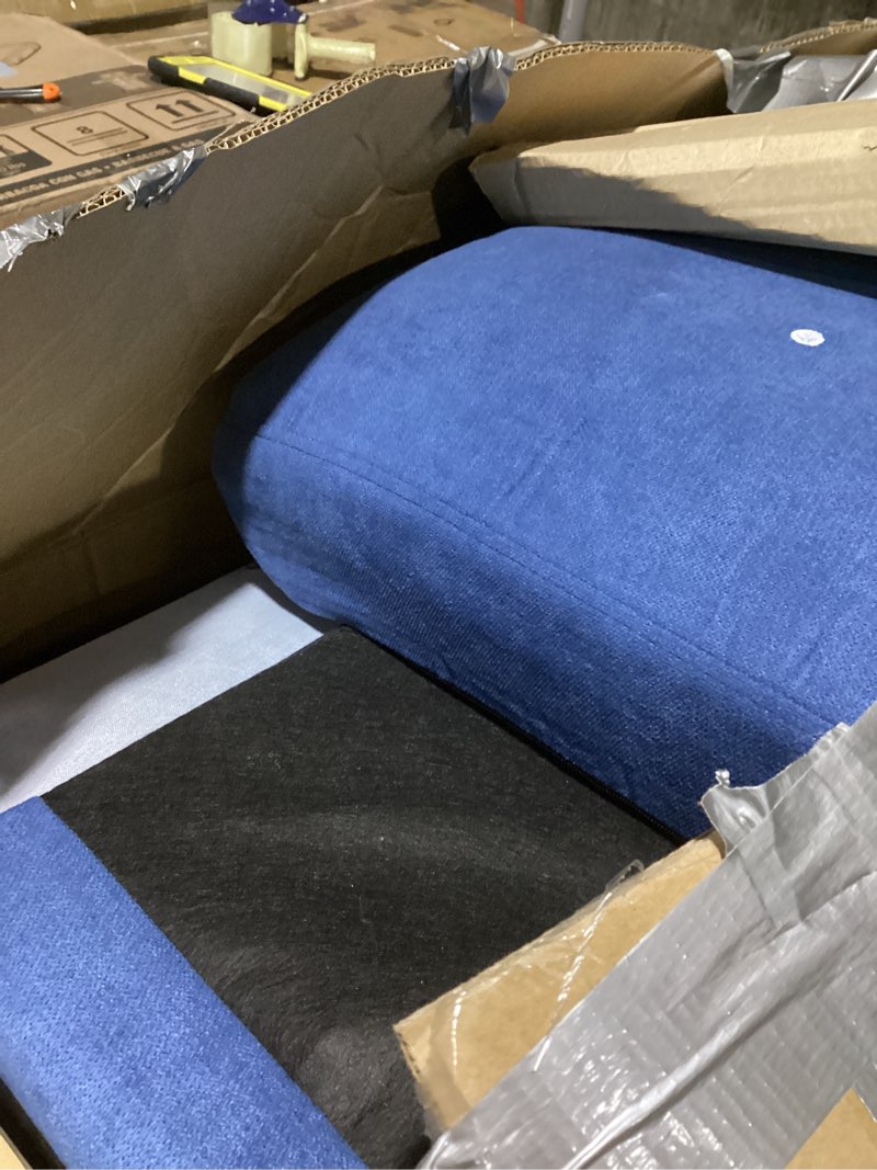 Condition photo showing Good Condition for possibly incomplete … lacoo l-shaped sectional sofa in blue, model v-sf22-0050c-b
