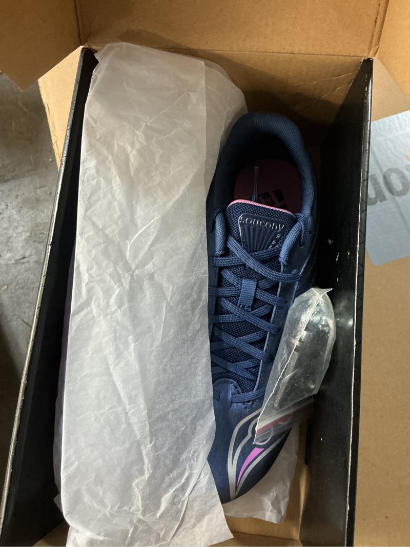 Condition photo showing Good Condition for Saucony Women's Spitfire 5 Track Shoe 9 Indigo/Grape