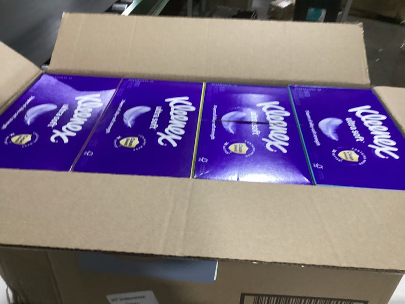 Condition photo showing New/Like New for Kleenex Ultra Soft Facial Tissues, 8 Flat Boxes, 180 Tissues per Box, 3-Ply, Packaging May Vary White 180 Tissues (Pack of 8)