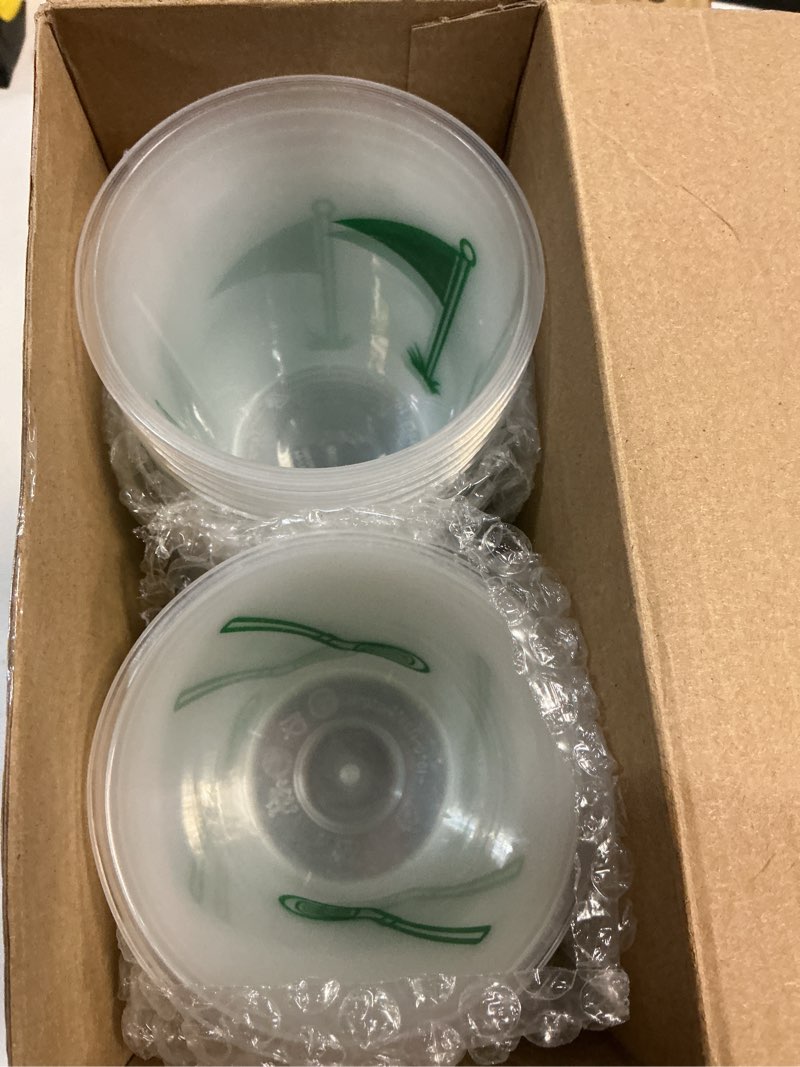 Condition photo showing Good Condition for lemonroad 100 pcs golf ball party supplies decorations 12 oz golf plastic disposable cups bulk frosted party clear plastic cups for home sports birthday bachelor favors cold drink wine coffee 100 golf