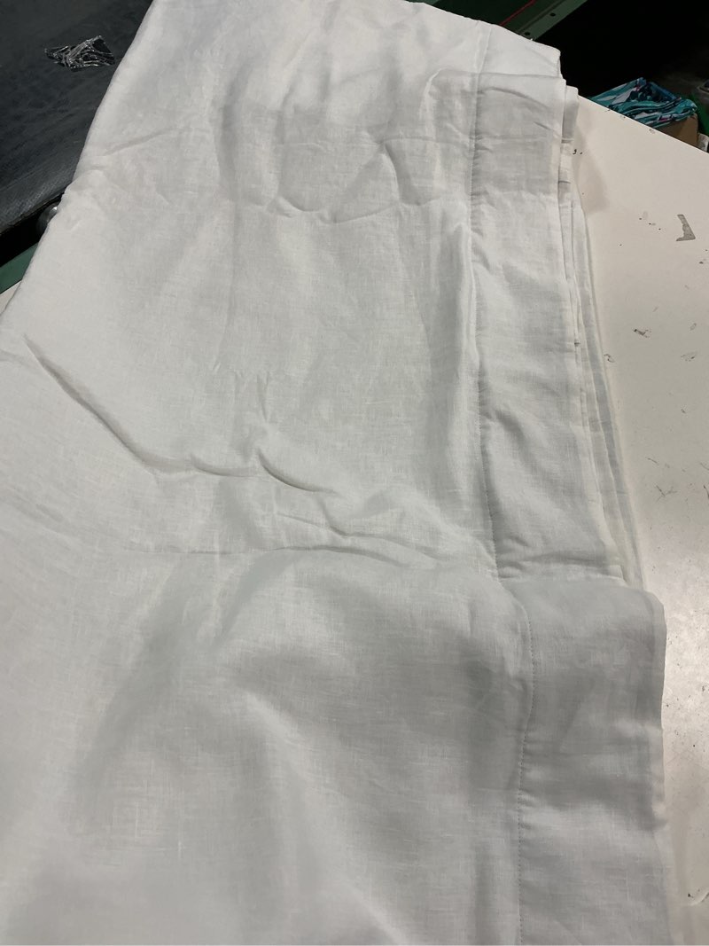 Condition photo showing Good Condition for quince, european linen room darkening curtain, single panel 96x84, white