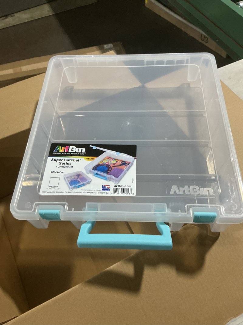 Condition photo showing Good Condition for artbin super satchel 1 compartment box clear craft organizer storage case aqua accents 1 pack