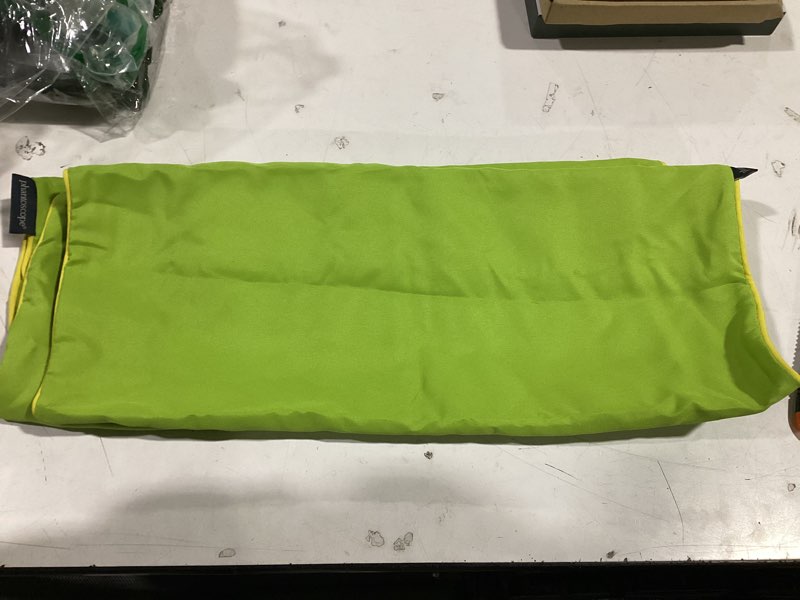 Condition photo showing As Is for phantoscope pack of 2 outdoor waterproof throw pillow covers with contrast piping, decorative square cushion case patio pillows for couch tent sunbrella, lime green 18x18 inches 18''x18'' lime green