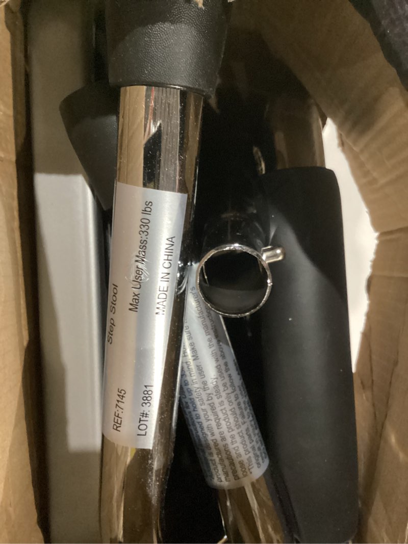 Condition photo showing As Is for Step Stool with Handle for Adults Step stools with Handle for Elderly for Bed Chrome-Plated Steel Frame 330Lbs Capacity Use at Home Bathroom Kitchen