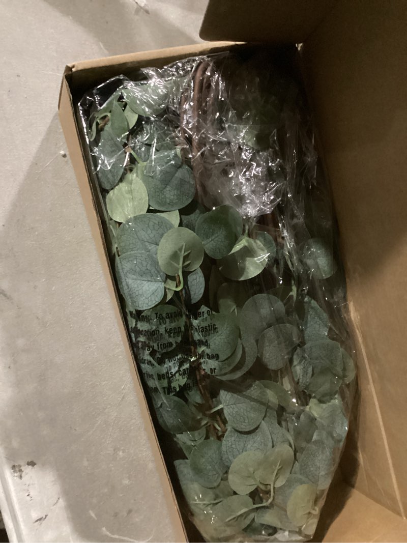 Condition photo showing Good Condition for 12 pcs 27" eucalyptus stems greenery stems eucalyptus leaf spray in green silk plastic plants floral artificial plants for home party wedding decoration green -12 pcs