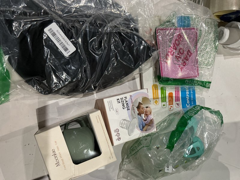 Condition photo showing As Is for assorted lot of baby items (baby clothes, baby accessories, baby toys)