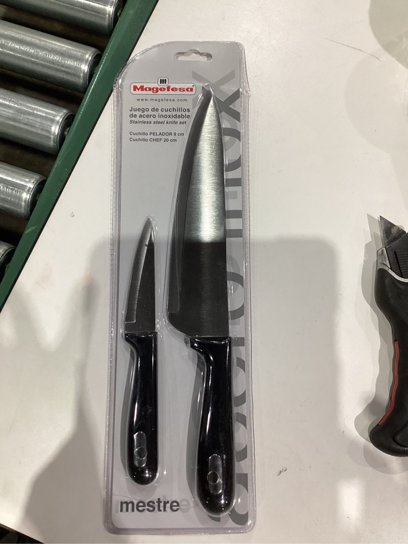 Condition photo showing New/Like New for Oster Baldwyn 2 Piece Stainless Steel Santoku Set