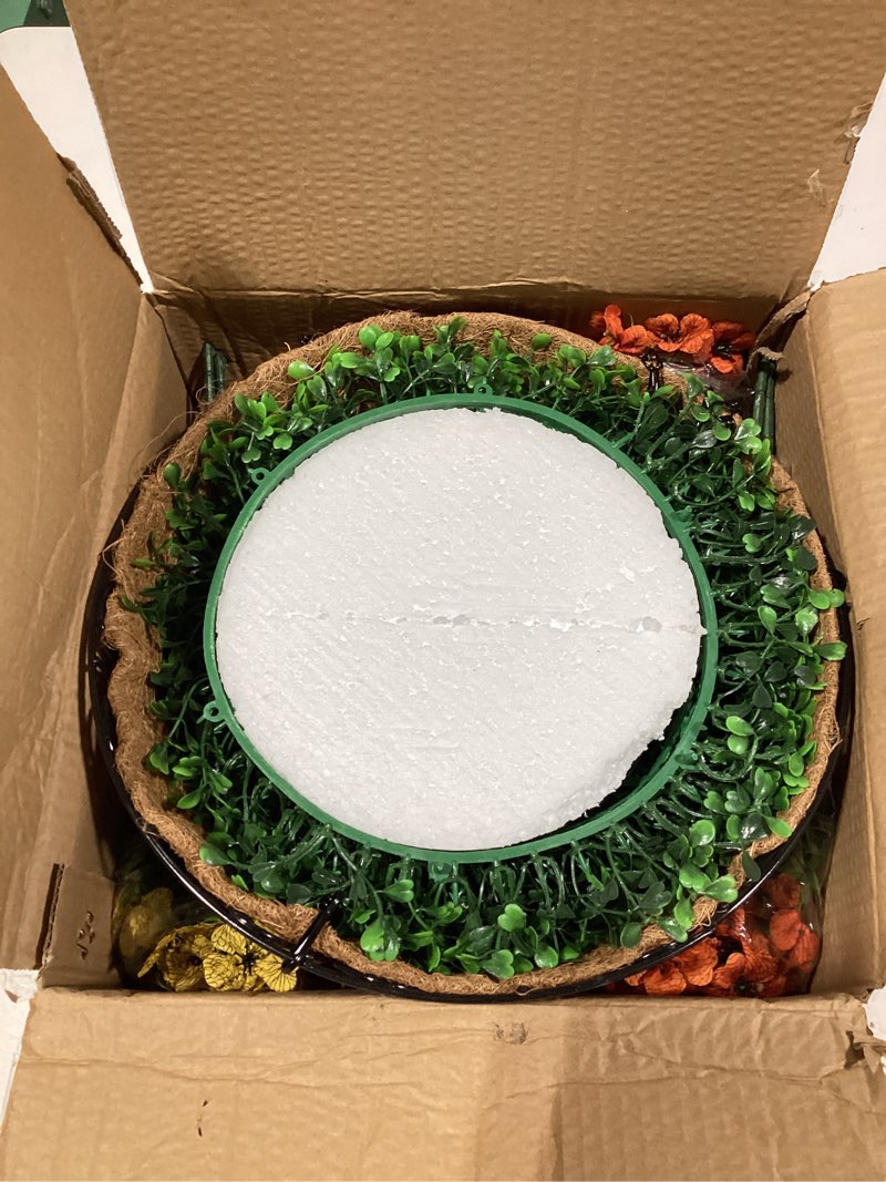 Condition photo showing Good Condition for Artificial Fake Hanging Silk Flowers with Basket for Outdoor Spring Summer Decoration,12 Bundles Colorful Faux Flower UV Sun Resistant for Garden Home Patio Porch(Orange Yellow)