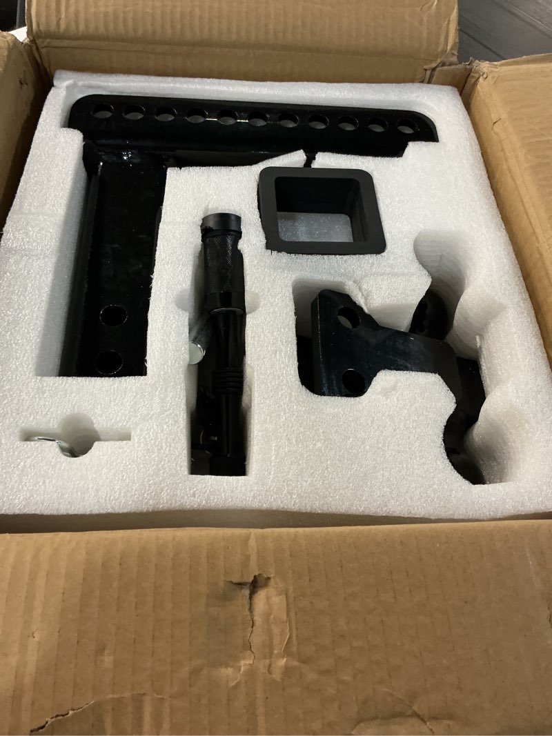 Condition photo showing Good Condition for adjustable trailer hitch fits 2.5 inch receiver 6 inch drop/rise, 2 & 2-5/16 ball hitches for trucks, 22000 lbs gtw, drop hitch tow hitch trailer hitches with anti-theft pin solid ball mount 22,000 lbs gtw 2.5-inch receiver 6-inch drop/rise