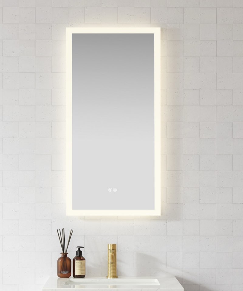 Vinnova 803718R-LED-AC Azpeitia 18 Inch x 40 Inch Rectangular Acrylic Frameless LED Wall Mount Bathroom Vanity Mirror - source: https://www.kbauthority.com/vinnova-803718r-led-ac-azpeitia-18-inch-x-40-inch-rectangular-acrylic-frameless